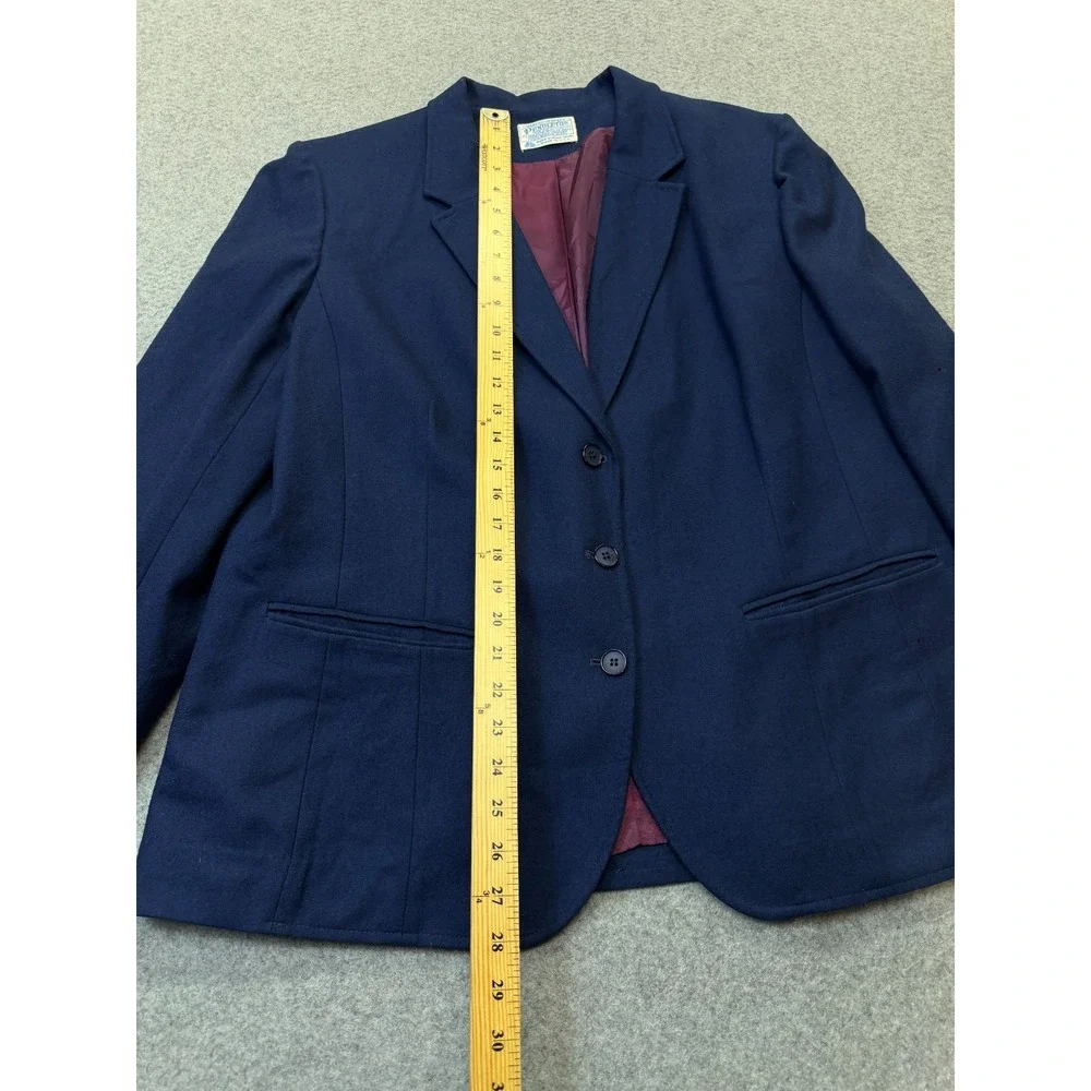 Pendleton Womens Vintage‎ Blazer Tailored Navy Virgin Wool 42 Chest Lined USA XL